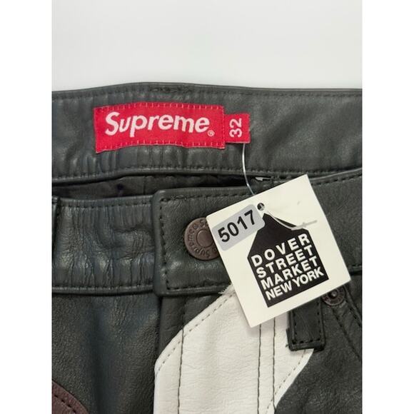 NWT Supreme Camo Cowhide Leather 5-Pocket Pant Mid Rise Multicolor Mens Size 32 - Picture 7 of 12